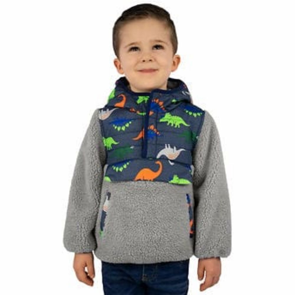 One Madison Kids' Fleece Pullover Hoodie, Dino